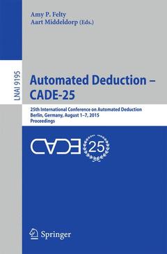 Couverture de l’ouvrage Automated Deduction - CADE-25
