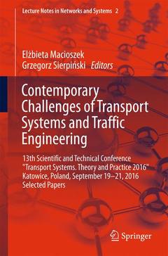 Couverture de l’ouvrage Contemporary Challenges of Transport Systems and Traffic Engineering 