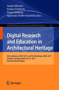 Couverture de l’ouvrage Digital Research and Education in Architectural Heritage