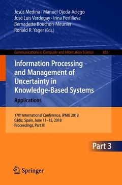 Couverture de l’ouvrage Information Processing and Management of Uncertainty in Knowledge-Based Systems. Applications