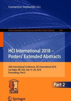 Couverture de l’ouvrage HCI International 2018 - Posters' Extended Abstracts