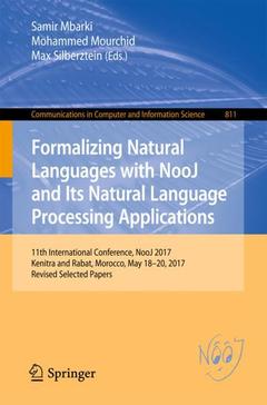 Couverture de l’ouvrage Formalizing Natural Languages with NooJ and Its Natural Language Processing Applications