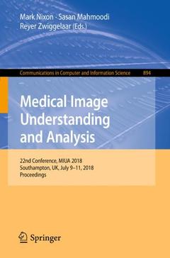 Couverture de l’ouvrage Medical Image Understanding and Analysis