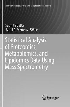Couverture de l’ouvrage Statistical Analysis of Proteomics, Metabolomics, and Lipidomics Data Using Mass Spectrometry