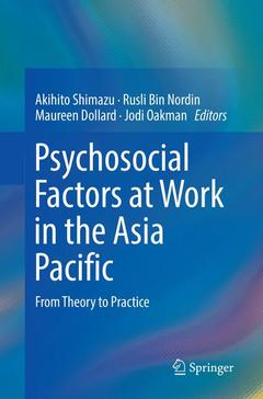 Couverture de l’ouvrage Psychosocial Factors at Work in the Asia Pacific