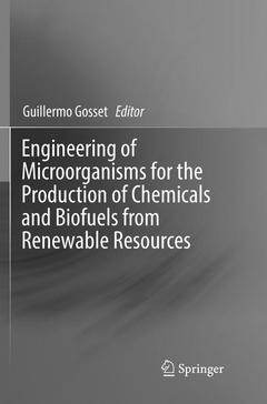Couverture de l’ouvrage Engineering of Microorganisms for the Production of Chemicals and Biofuels from Renewable Resources