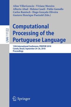 Couverture de l’ouvrage Computational Processing of the Portuguese Language