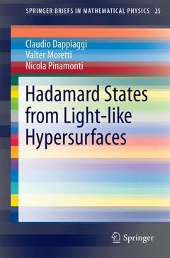 Couverture de l’ouvrage Hadamard States from Light-like Hypersurfaces