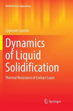 Couverture de l’ouvrage Dynamics of Liquid Solidification
