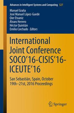 Couverture de l’ouvrage International Joint Conference SOCO’16-CISIS’16-ICEUTE’16