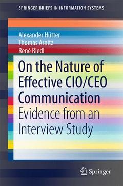Couverture de l’ouvrage On the Nature of Effective CIO/CEO Communication