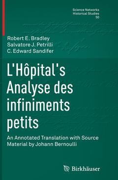 Couverture de l’ouvrage L’Hôpital's Analyse des infiniments petits