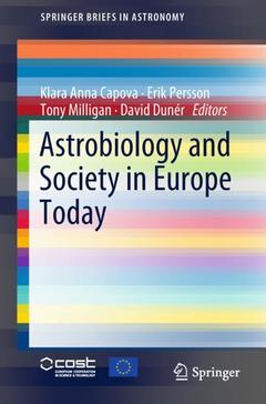 Couverture de l’ouvrage Astrobiology and Society in Europe Today