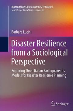 Couverture de l’ouvrage Disaster Resilience from a Sociological Perspective