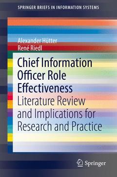 Couverture de l’ouvrage Chief Information Officer Role Effectiveness