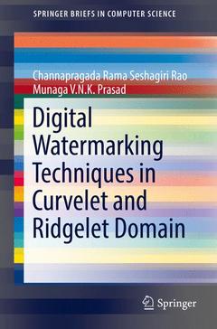 Couverture de l’ouvrage Digital Watermarking Techniques in Curvelet and Ridgelet Domain