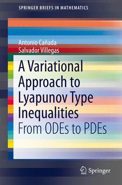 Couverture de l’ouvrage A Variational Approach to Lyapunov Type Inequalities