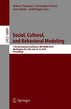 Couverture de l’ouvrage Social, Cultural, and Behavioral Modeling