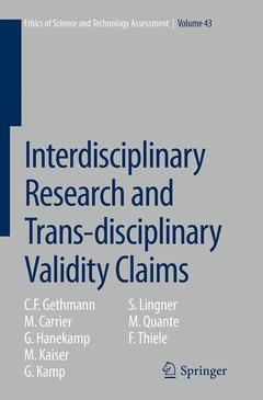 Cover of the book Interdisciplinary Research and Trans-disciplinary Validity Claims