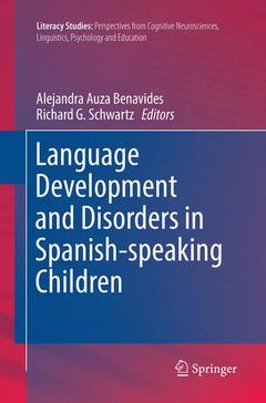 Couverture de l’ouvrage Language Development and Disorders in Spanish-speaking Children