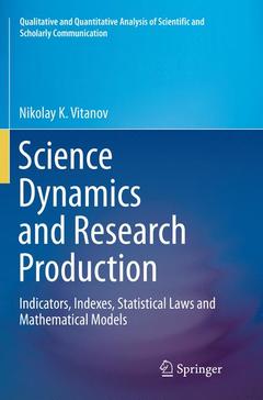 Couverture de l’ouvrage Science Dynamics and Research Production