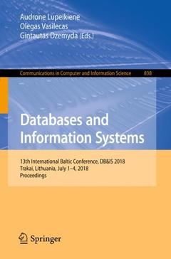 Couverture de l’ouvrage Databases and Information Systems