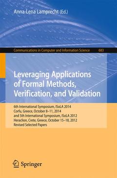 Couverture de l’ouvrage Leveraging Applications of Formal Methods, Verification, and Validation 