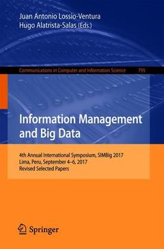 Couverture de l’ouvrage Information Management and Big Data