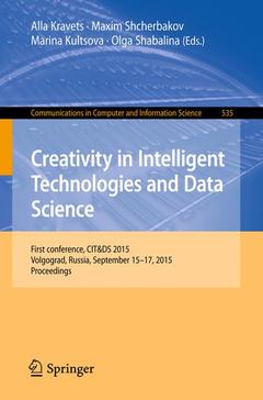 Couverture de l’ouvrage Creativity in Intelligent Technologies and Data Science