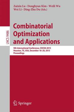 Couverture de l’ouvrage Combinatorial Optimization and Applications