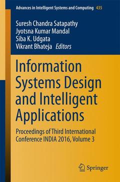 Cover of the book Information Systems Design and Intelligent Applications