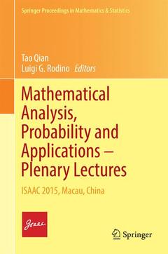Couverture de l’ouvrage Mathematical Analysis, Probability and Applications - Plenary Lectures