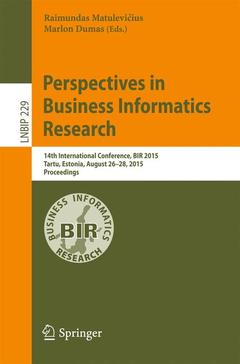 Cover of the book Perspectives in Business Informatics Research
