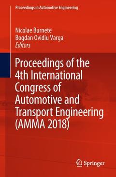 Couverture de l’ouvrage Proceedings of the 4th International Congress of Automotive and Transport Engineering (AMMA 2018)