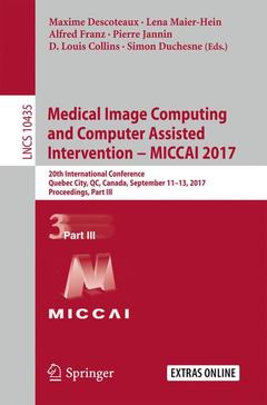 Couverture de l’ouvrage Medical Image Computing and Computer Assisted Intervention − MICCAI 2017