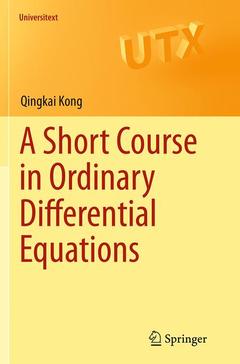 Couverture de l’ouvrage A Short Course in Ordinary Differential Equations