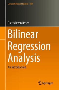 Couverture de l’ouvrage Bilinear Regression Analysis
