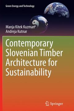 Couverture de l’ouvrage Contemporary Slovenian Timber Architecture for Sustainability