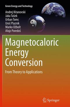 Couverture de l’ouvrage Magnetocaloric Energy Conversion