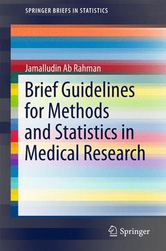 Couverture de l’ouvrage Brief Guidelines for Methods and Statistics in Medical Research