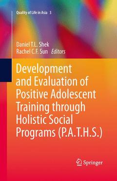 Couverture de l’ouvrage Development and Evaluation of Positive Adolescent Training through Holistic Social Programs (P.A.T.H.S.)