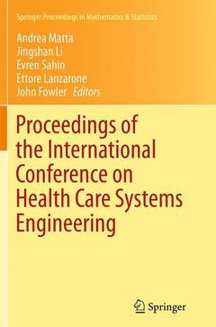 Couverture de l’ouvrage Proceedings of the International Conference on Health Care Systems Engineering