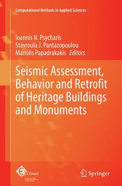 Couverture de l’ouvrage Seismic Assessment, Behavior and Retrofit of Heritage Buildings and Monuments
