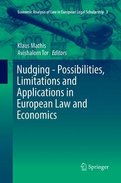Couverture de l’ouvrage Nudging - Possibilities, Limitations and Applications in European Law and Economics