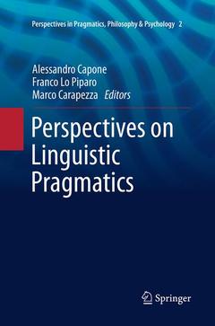 Couverture de l’ouvrage Perspectives on Linguistic Pragmatics