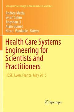 Couverture de l’ouvrage Health Care Systems Engineering for Scientists and Practitioners