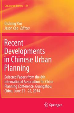 Couverture de l’ouvrage Recent Developments in Chinese Urban Planning