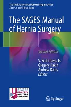 Couverture de l’ouvrage The SAGES Manual of Hernia Surgery