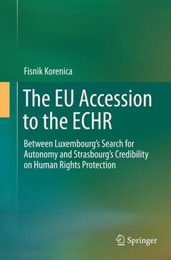 Couverture de l’ouvrage The EU Accession to the ECHR