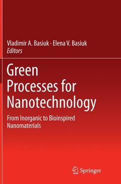Couverture de l’ouvrage Green Processes for Nanotechnology
